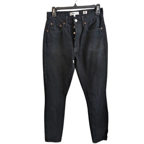 RE DONE Originals Ankle Crop Button Fly Jeans NWOT - Picture 1 of 3